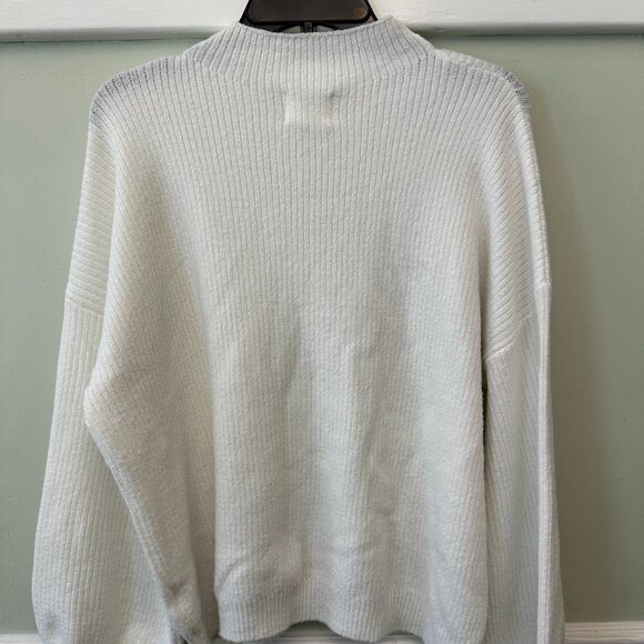 PINQUE Women’s Aliza Mock Neck Sweater Cream XL - Picture 5 of 5